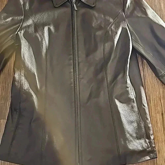 Womens New York & Company Black Leather Moto Jacket Sz Medium - Picture 3 of 7